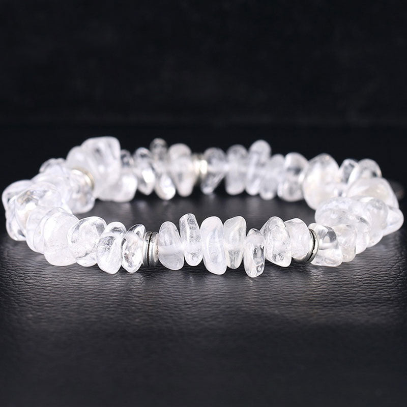 Bracelet de guérison en cristal blanc naturel de Buddha Stones Lotus