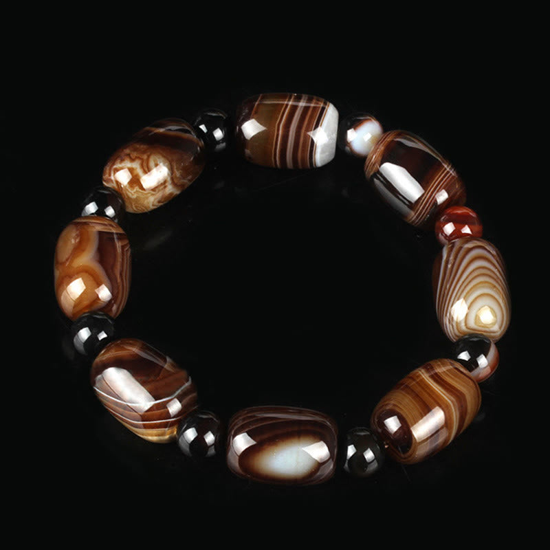 Bracelet de courage et de bonheur en sardonyx naturel Buddha Stones