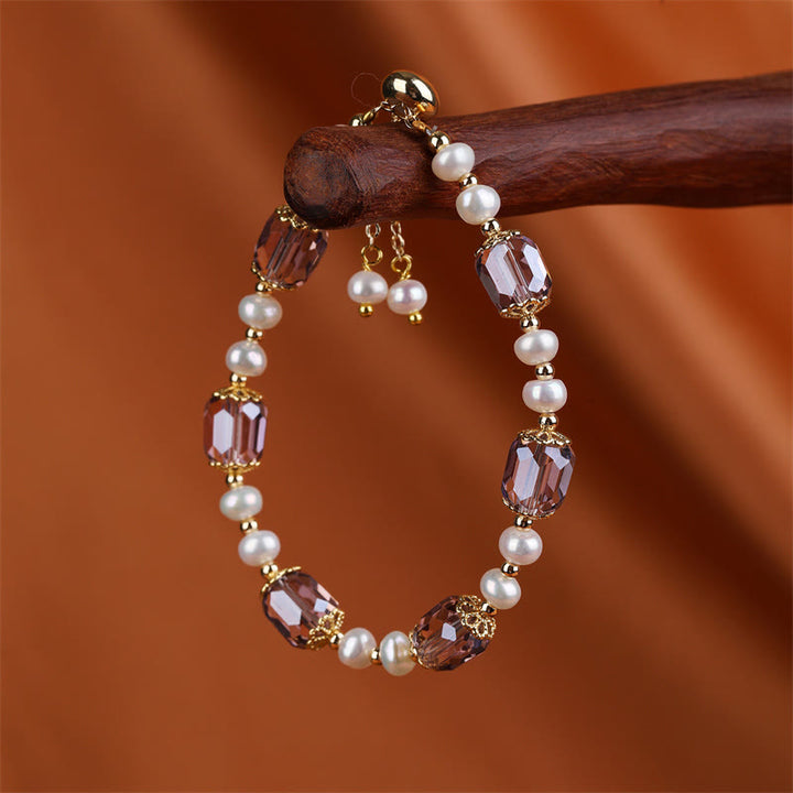 Bracelet chaîne de guérison de la paix en perles d'améthyste naturelles de Buddha Stones