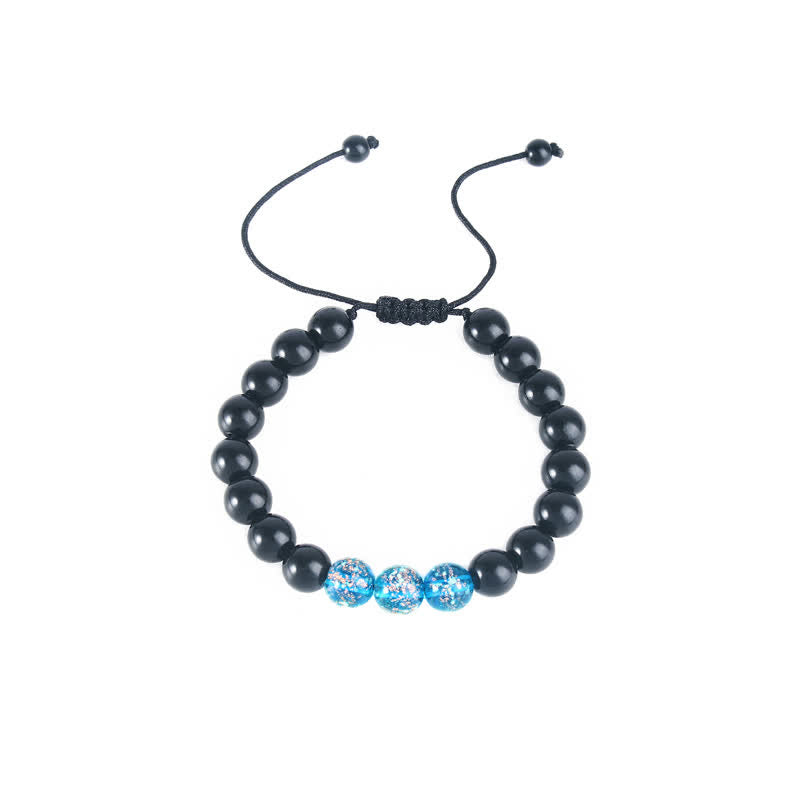 Bracelet de force lumineux en obsidienne noire Buddha Stones