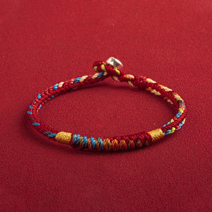 Bracelet multicolore Buddha Stones « Que l'année à venir soit une année de sécurité et de chance »