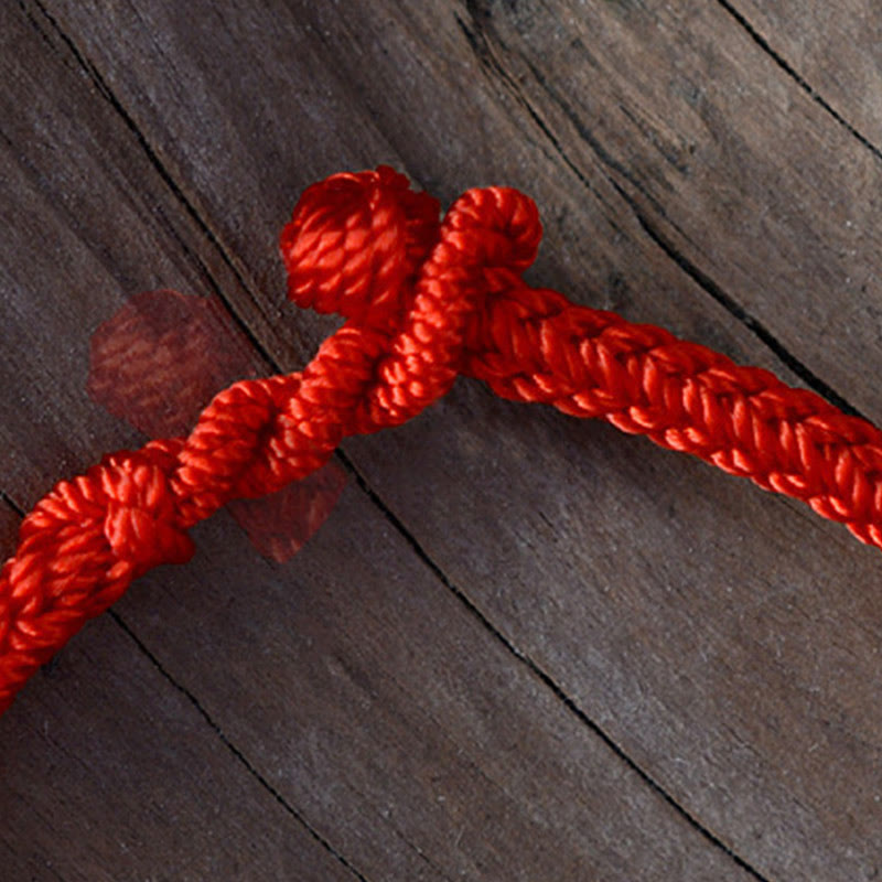 Bracelet tibétain en corde tressée à huit fils avec nœud de paix et protection fait main en Buddha Stones