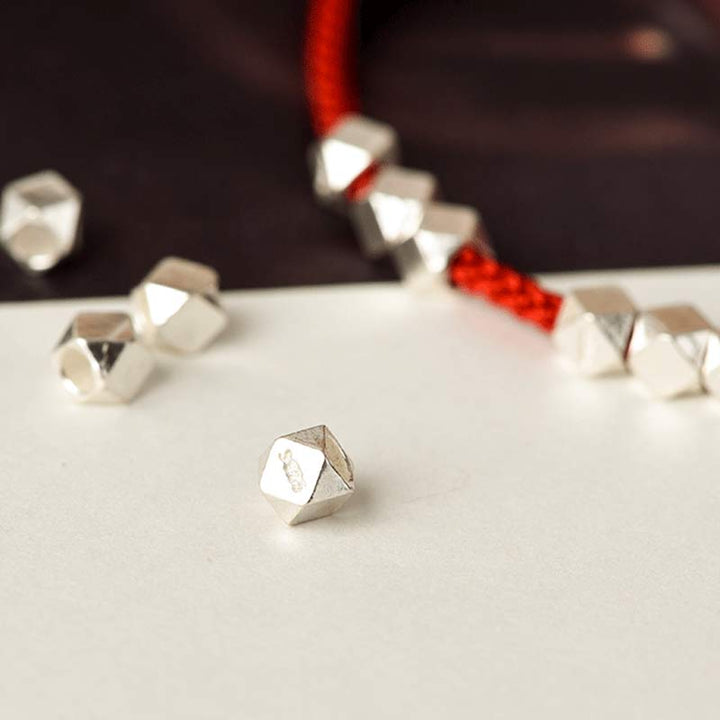 Bracelet de cheville tressé en argent sterling 925 Buddha Stones rouge