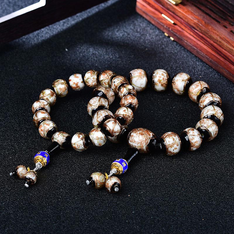 Bracelet de guérison tibétain en agate veine de dragon