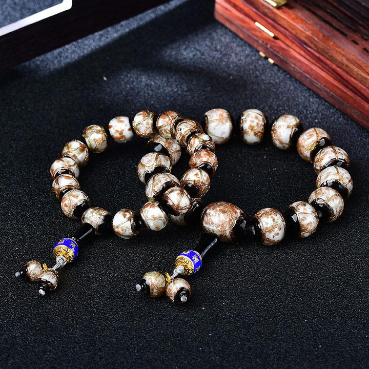 Bracelet de guérison tibétain en agate veine de dragon