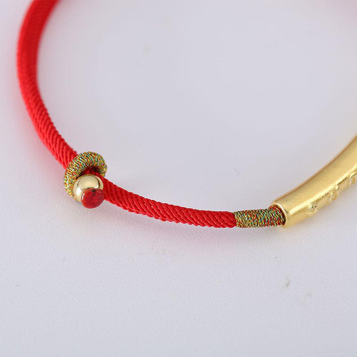 Bracelet bouddhiste tibétain fait main en pierres de Bouddha avec cordon rouge porte-bonheur Mantra Buddha Stones