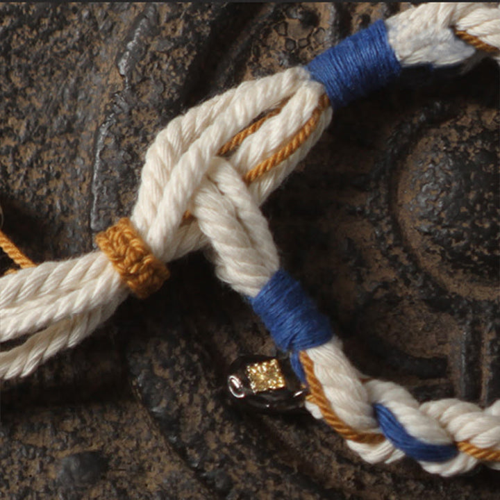 Bracelet porte-bonheur fait main Thangka en Buddha Stones Tibet Zakiram Déesse de la richesse