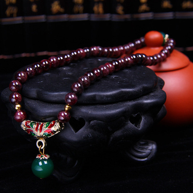 Bracelet de bénédiction en grenat naturel de Buddha Stones