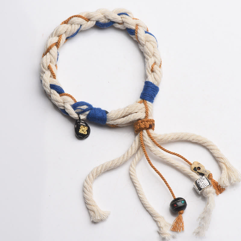 Bracelet porte-bonheur fait main Thangka en Buddha Stones Tibet Zakiram Déesse de la richesse