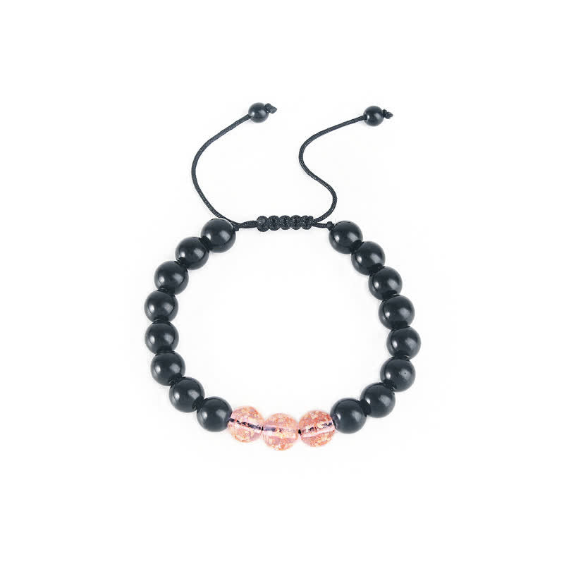 Bracelet de force lumineux en obsidienne noire Buddha Stones