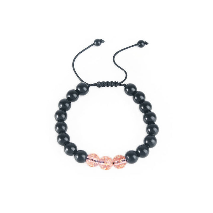 Bracelet de force lumineux en obsidienne noire Buddha Stones