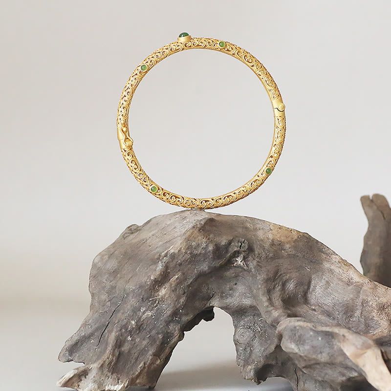 Bracelet de guérison calme et de Buddha Stones en cuivre et jade cyan