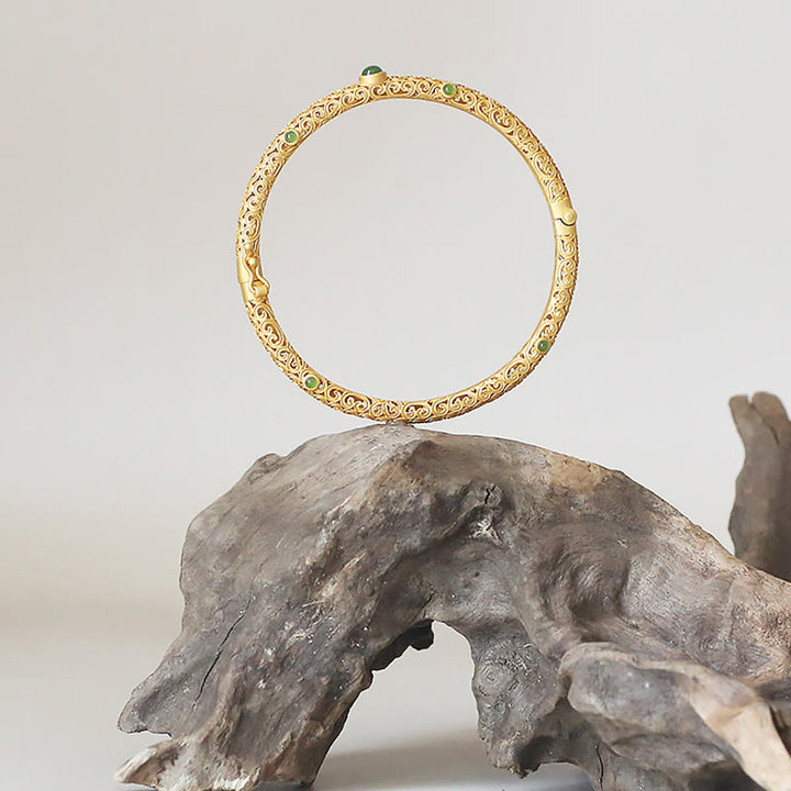 Bracelet de guérison calme et de Buddha Stones en cuivre et jade cyan