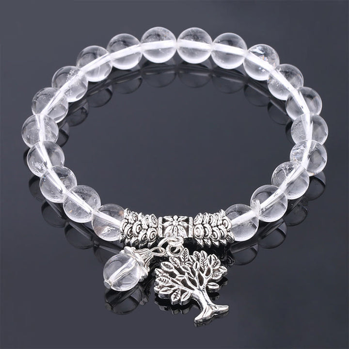 Bracelet extensible porte-bonheur en pierres précieuses naturelles de Buddha Stones Arbre de vie
