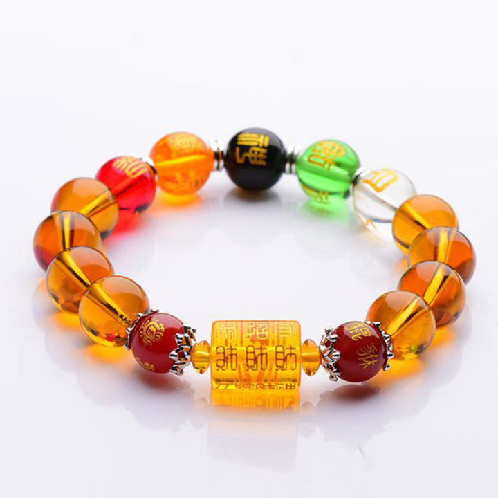Bracelet de fortune et de bonheur en Buddha Stones en citrine naturelle