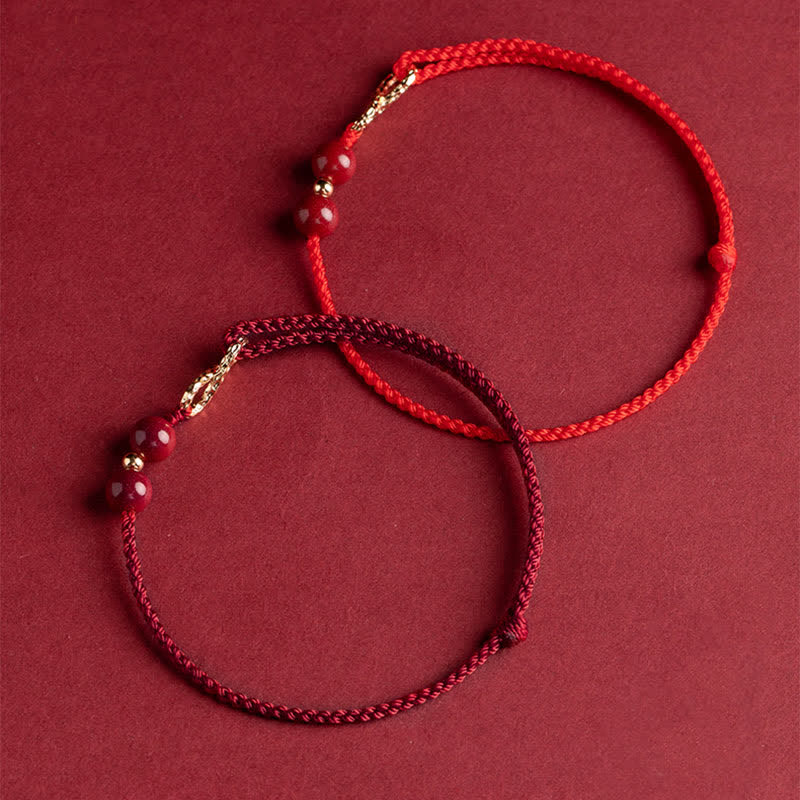 Bracelet de cheville avec symbole de l'infini doré et Buddha Stones et bénédiction en cinabre - image 10