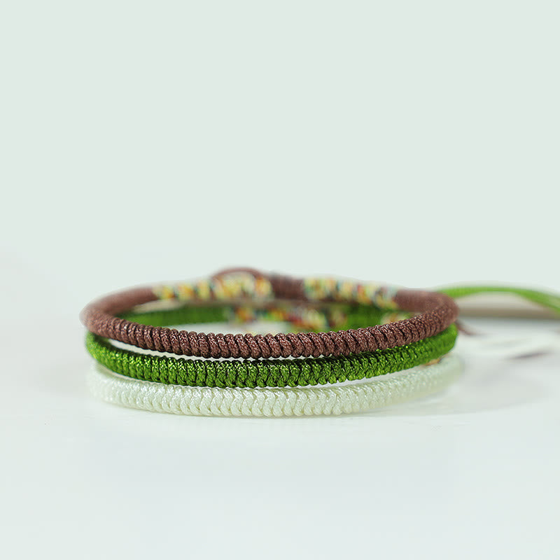 Bracelet tibétain fait main avec Buddha Stones, 3 pièces, multicolore, nœud porte-bonheur King Kong