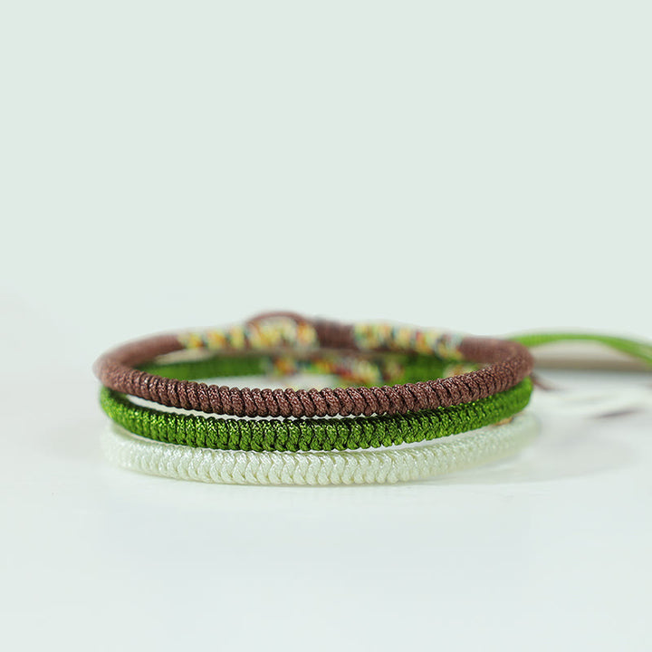 Bracelet tibétain fait main avec Buddha Stones, 3 pièces, multicolore, nœud porte-bonheur King Kong