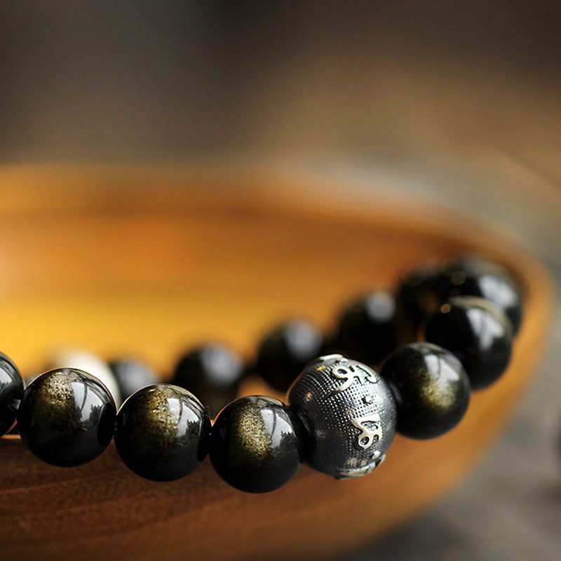 Bracelet de purification en obsidienne Buddha Stones natal du zodiaque chinois