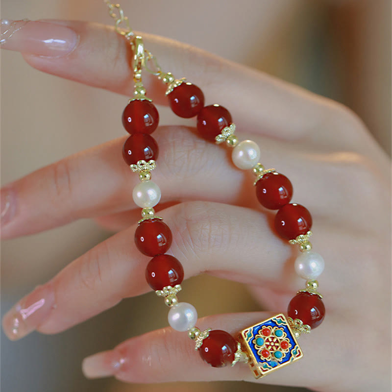 Bracelet de confiance en soi et d'acceptation de soi en perles d'agate rouge de Buddha Stones