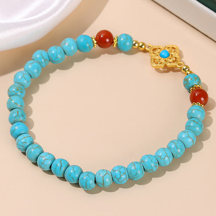 Bracelet d'équilibre et de protection en perles turquoise Buddha Stones