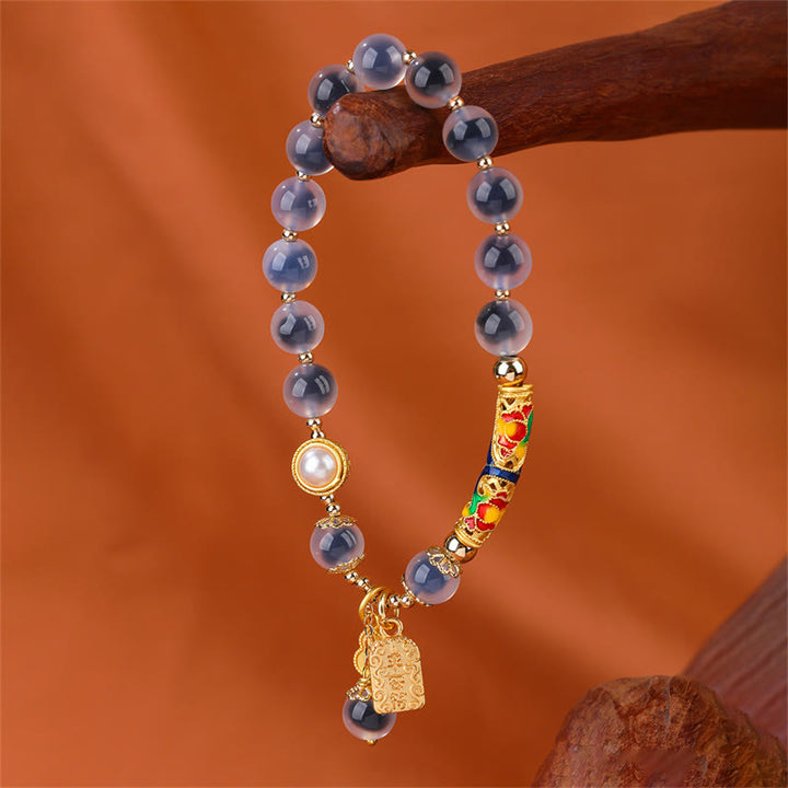 Bracelet de force en agate bleue naturelle Buddha Stones