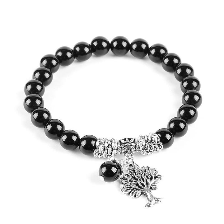 Bracelet extensible porte-bonheur en pierres précieuses naturelles de Buddha Stones Arbre de vie
