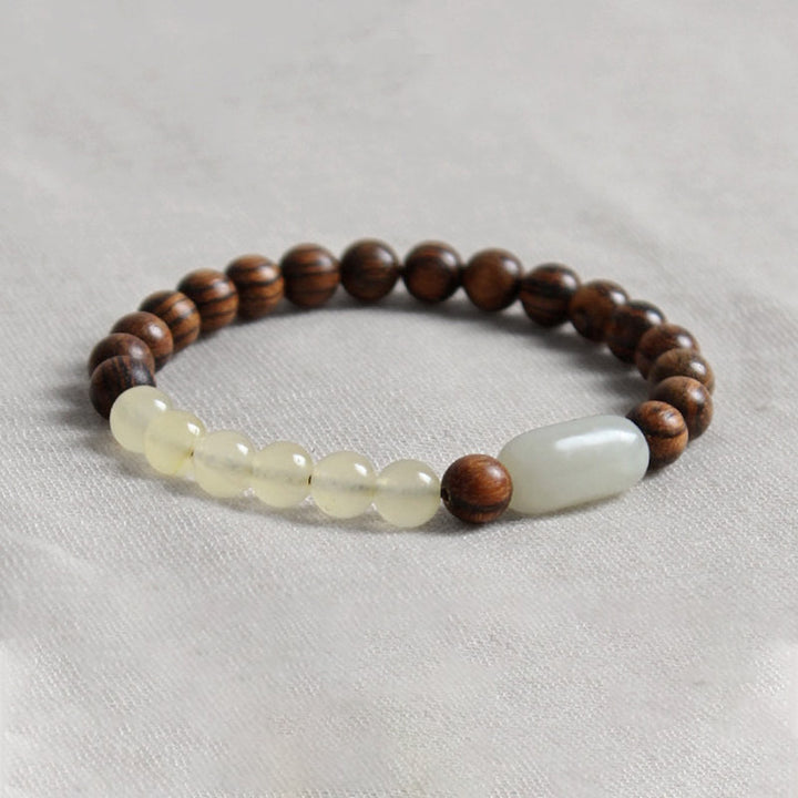 Bracelet Buddha Stones Jade Bois de Santal Chance Abondance