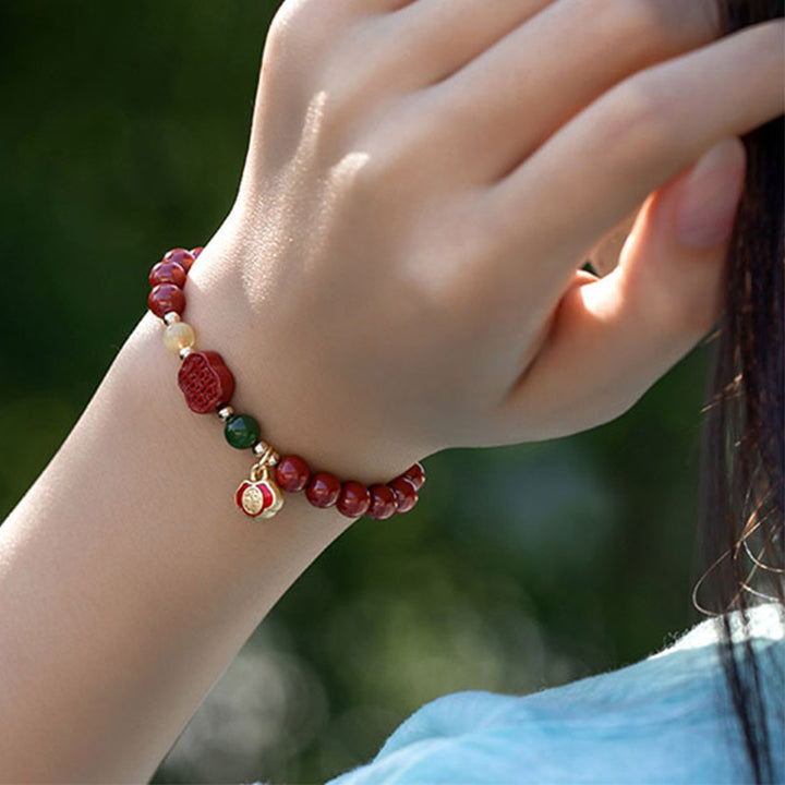 Bracelet Buddha Stones Cinabre Bonheur Calme
