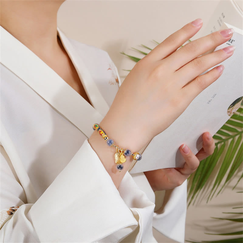 Bracelet de force en agate bleue naturelle Buddha Stones