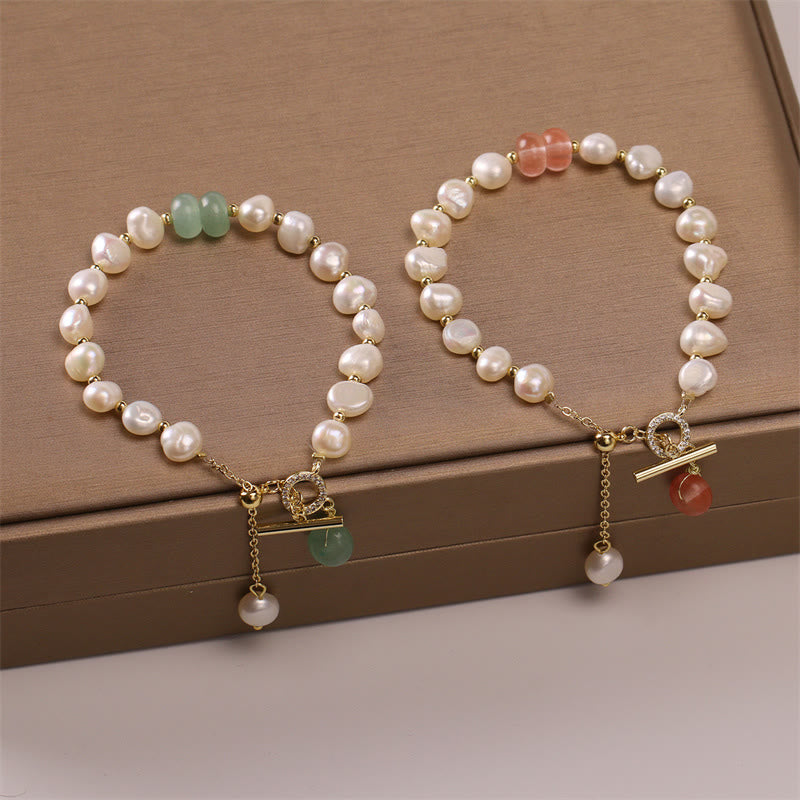 Bracelet de guérison en perles de quartz vert fraise avec Buddha Stones