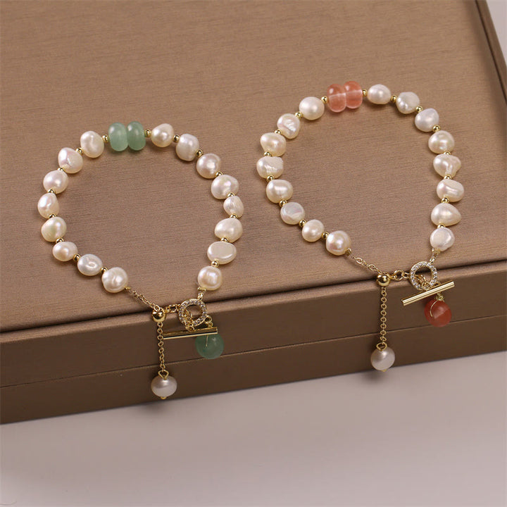 Bracelet de guérison en perles de quartz vert fraise avec Buddha Stones