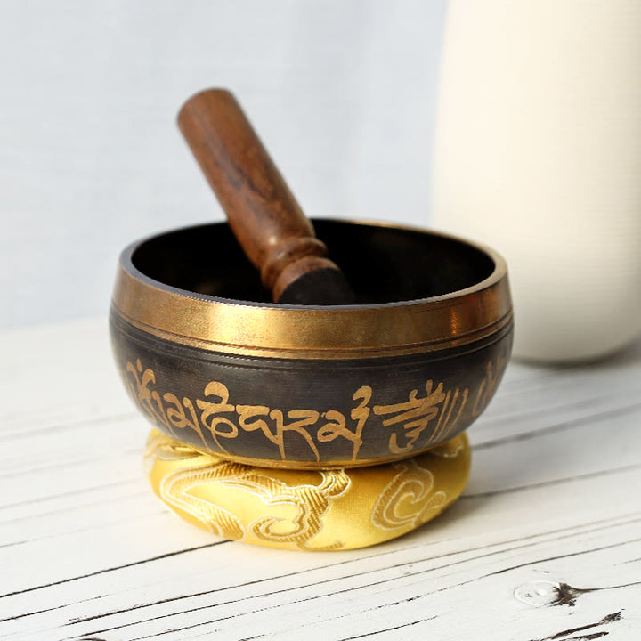 Coffret cadeau tibétain en pierre de Bouddha Om Mani Padme Hum