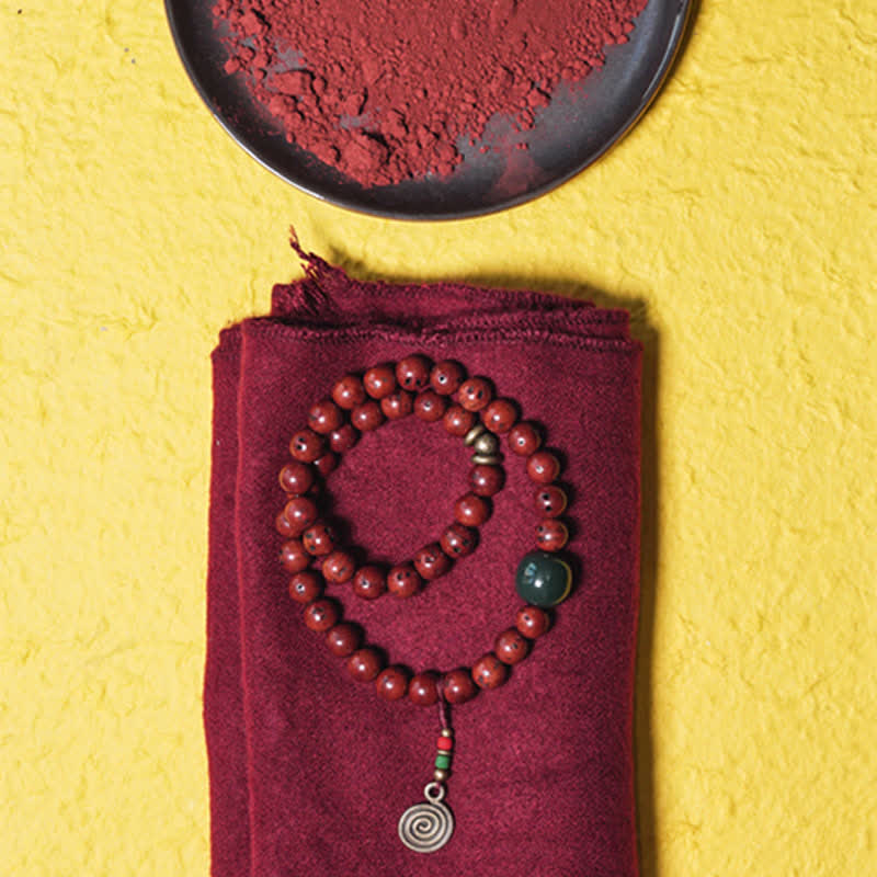 Bracelet porte-bonheur en cuivre et jade cyan Bodhi Seed