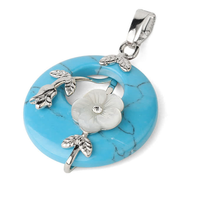 Collier pendentif de guérison en forme de fleur d'aventurine verte et d'améthyste en cristal divers de Buddha Stones