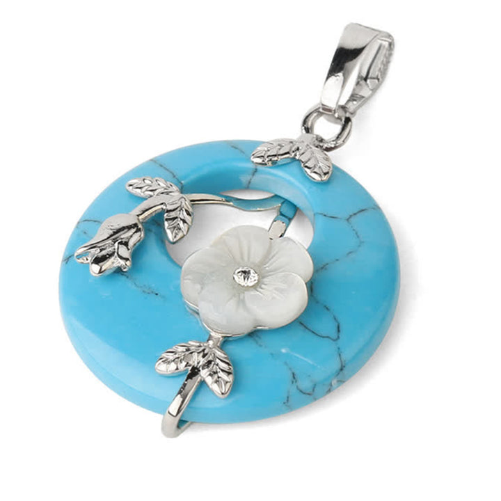 Collier pendentif de guérison en forme de fleur d'aventurine verte et d'améthyste en cristal divers de Buddha Stones