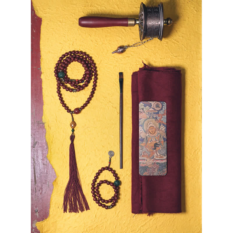 Bracelet porte-bonheur en cuivre et jade cyan Bodhi Seed