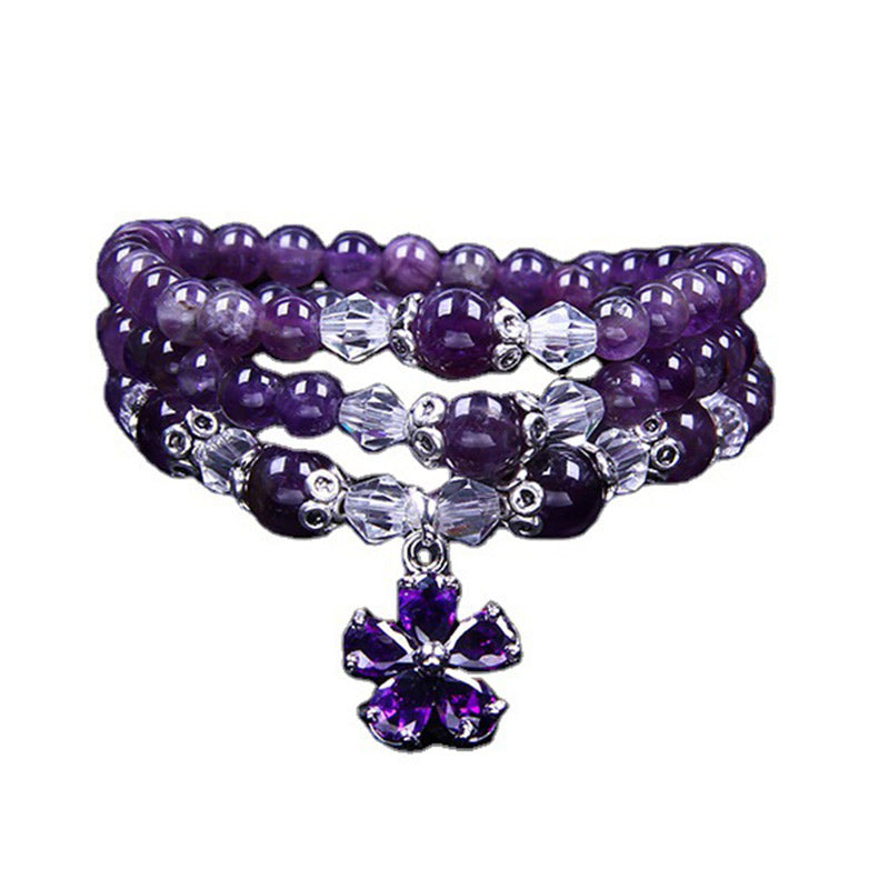 Bracelet de bénédiction en améthyste tibétaine Buddha Stones