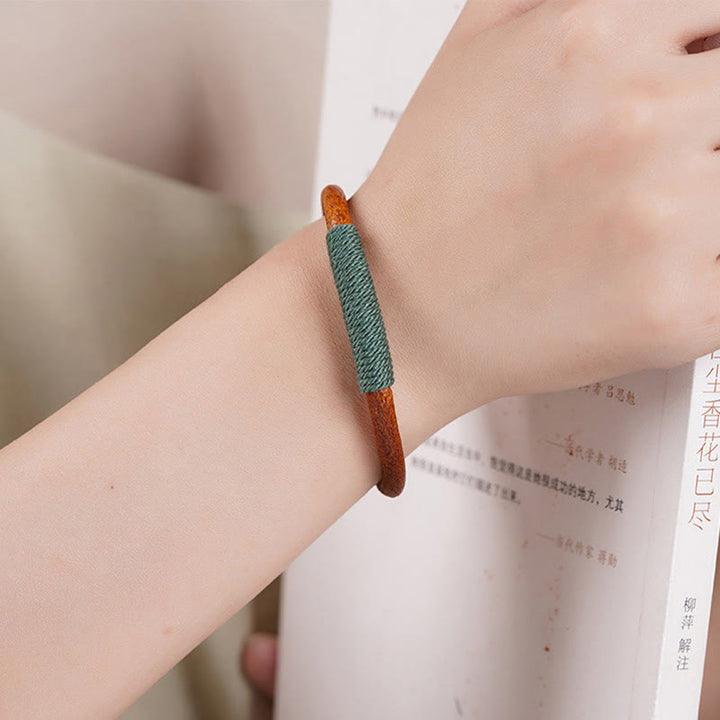 Bracelet en cuir tibétain fait main avec Buddha Stones et boucle porte-bonheur en forme de cinq éléments - image 6