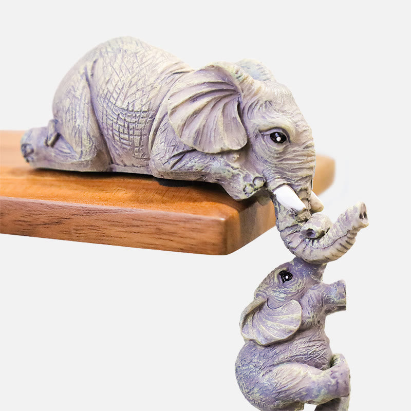 Buddha Stones 3 pièces Figurines Feng Shui Éléphant Sitter Figurine de Richesse Décoration de la Maison
