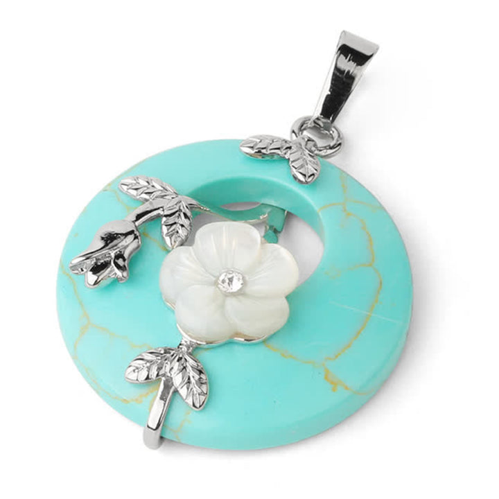Collier pendentif de guérison en forme de fleur d'aventurine verte et d'améthyste en cristal divers de Buddha Stones