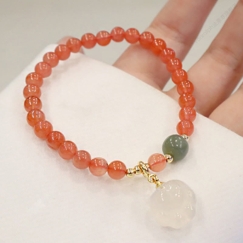 Bracelet de confiance en jade et Buddha Stones - Agate rouge (Confiance ♥ Calme) - image 1