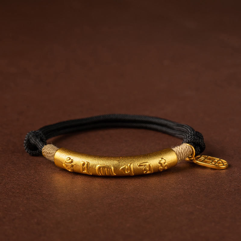 Bracelet tressé en argent sterling 999 fait à la main au Tibet avec Buddha Stones Om Mani Padme Hum Fu et personnage TopRank