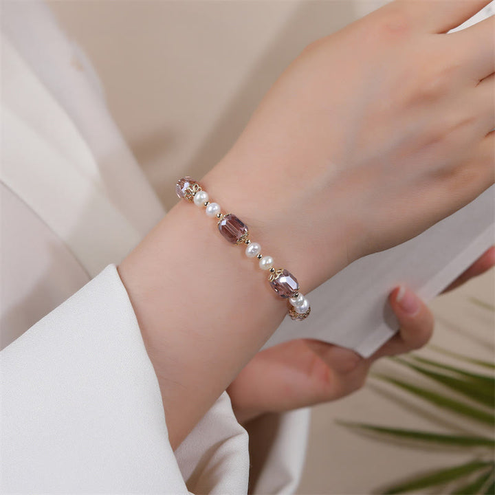 Bracelet chaîne de guérison de la paix en perles d'améthyste naturelles de Buddha Stones