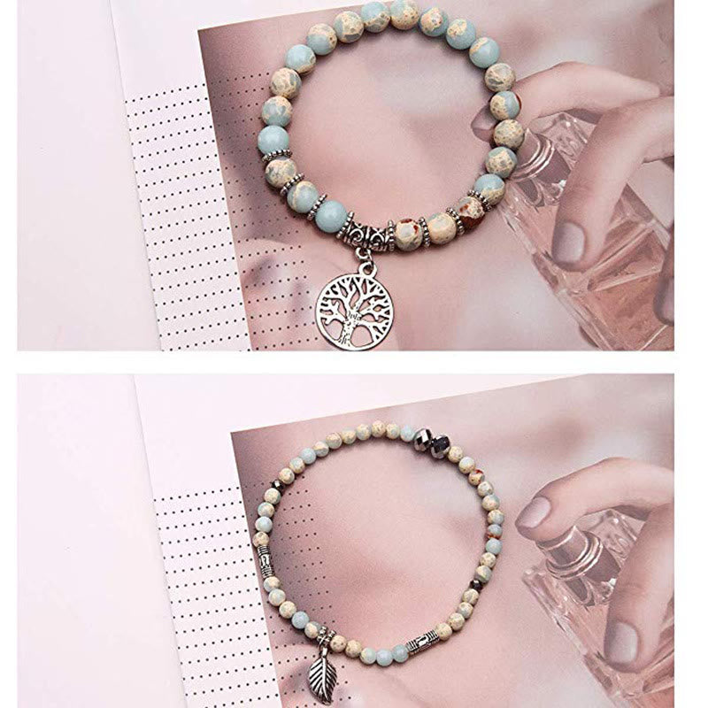 Bracelet d'équilibre turquoise arbre de vie Buddha Stones