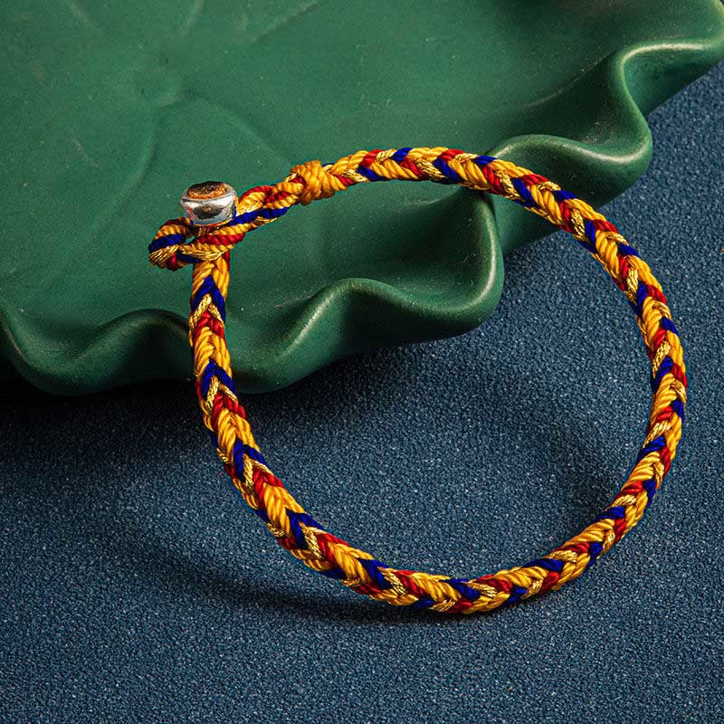 Bracelet porte-bonheur multicolore Buddha Stones « Que vous soyez en sécurité toute l'année »