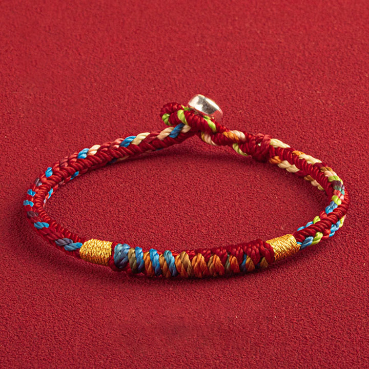Bracelet multicolore Buddha Stones « Que l'année à venir soit une année de sécurité et de chance »