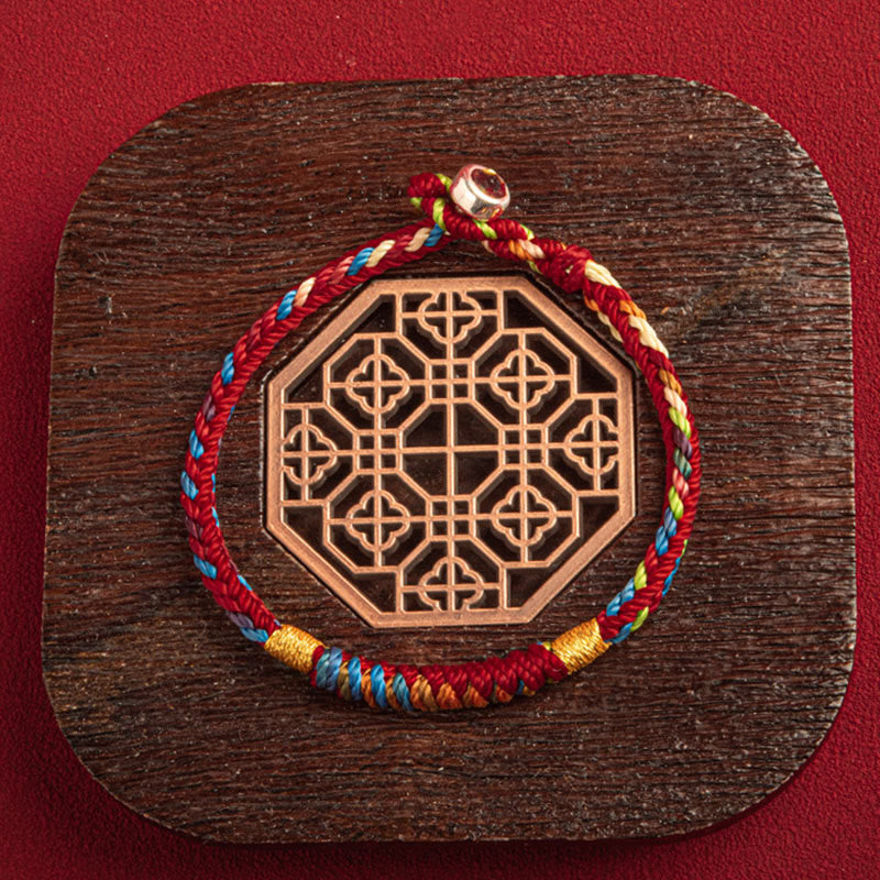 Bracelet multicolore Buddha Stones « Que l'année à venir soit une année de sécurité et de chance »