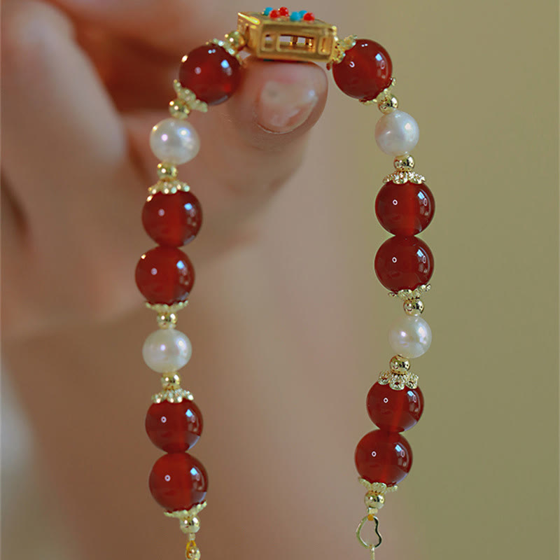 Bracelet de confiance en soi et d'acceptation de soi en perles d'agate rouge de Buddha Stones