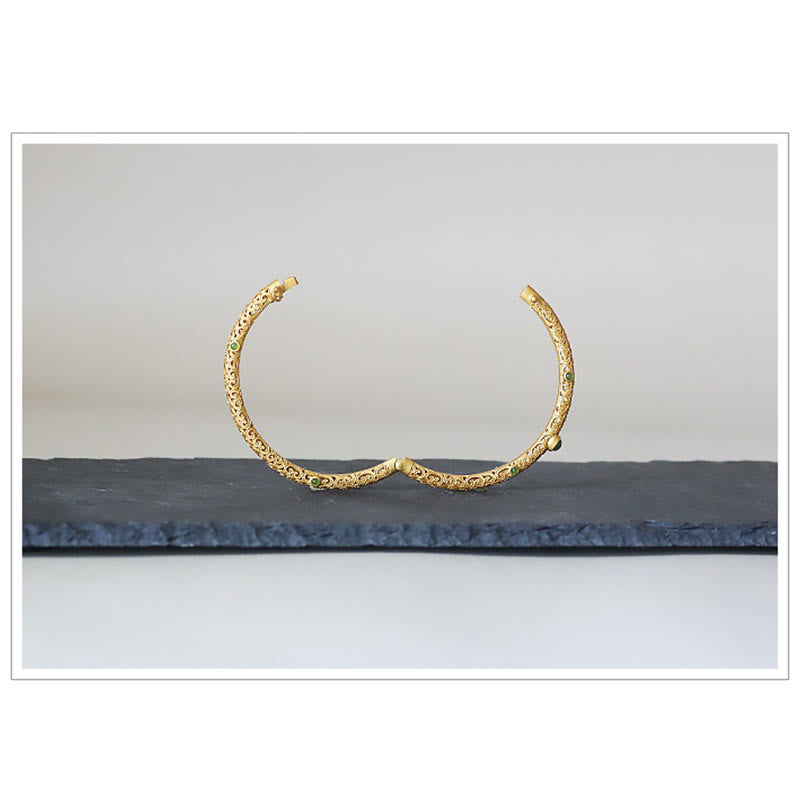 Bracelet de guérison calme et de Buddha Stones en cuivre et jade cyan